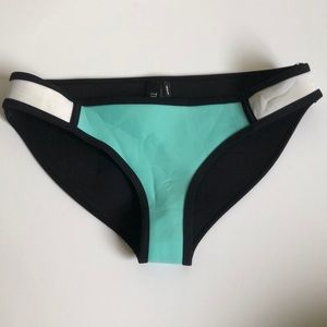 TRIANGL White & teal bikini bottoms medium